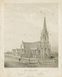 Burton-upon-Trent - Christ Church and Schools: gravering, nd [1789-1850] (tryk) af Charles Joseph Hullmandel
