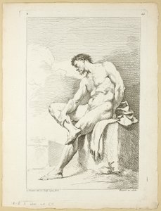 Figur, fra Anden bog med figurer af akademier indgraveret til dels af professorerne fra Det Kongelige Akademi af Charles Joseph Natoire