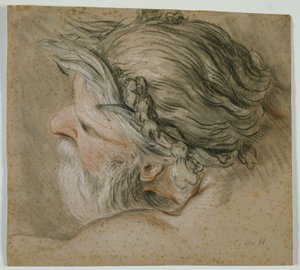 Hovedet af en havgud af Charles Joseph Natoire