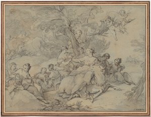 Voldtægt af Europa, 1731. af Charles Joseph Natoire