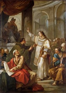Den hellige Stefanus foran ypperstepræsten og de ældste i Sanhedrinet, 1745. af Charles Joseph Natoire