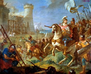 Belejring af byen Arles af Theodoric II, vestgoternes konge Maleri af Charles Joseph Natoire (Charles Joseph Natoire