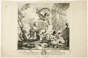 Spring, tallerken en fra The Four Seasons af Charles Joseph Natoire