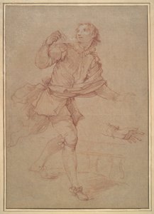 Studie af en ung mand, studie til gobelin, Sancho af Charles Joseph Natoire
