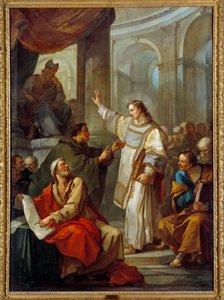 Forudsigelsen af Saint Etienne (Stephane) Maleri af Charles Joseph Natoire (Charles-Joseph Natoire af Charles Joseph Natoire