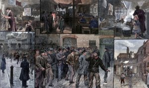 Nød i Londons East End, 1886. af Charles Joseph Staniland