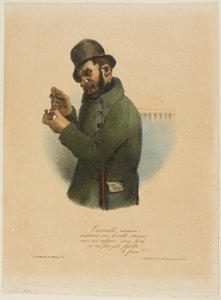 Den afskyelige lejemorder overvejer sit forfærdelige overfald... af Charles Joseph Traviès