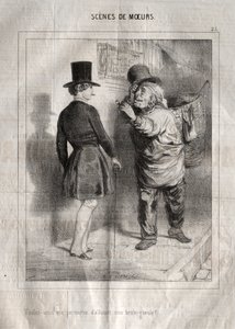 Scener med manerer: Vil du tillade mig at tænde min brænder? af Charles Joseph Traviès de Villers