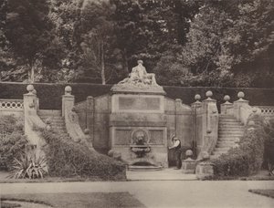 Vægmaleri Fountain in the Garden at Bowood, Wilts af Charles Latham