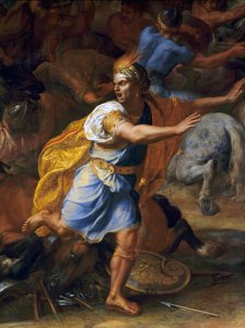 En skræmt mand. Detalje af slaget ved Arbels (antik). Maleri af Charles Lebrun (Le Brun) (1619-1690) af Charles Le Brun