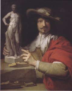 Tysk: Porträt des Bildhauers Nicolas le Brun Portræt af billedhuggeren Nicolas Le Brun af Charles Le Brun