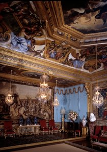 Musernes salon, slottet Vaux Le Vicomte (Vaux-Le-Vicomte). Indretning af Charles Lebrun (Le Brun) (1619-1690) af Charles Le Brun