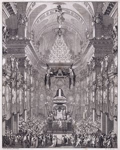 Mausoleum for Oratoire du Louvre, Rue Saint-Honore, til minde om den franske statsmand Pierre Seguier, maj 1672, ca. 1770-1780 (gravering) af Charles Le Brun