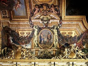 Meeting of the Two Seas, loftmaleri fra Galerie des Glaces af Charles Le Brun
