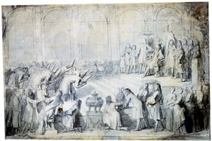 De siamesiske ambassadører før kongen, 1686 af Charles Le Brun