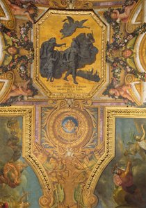 Krig for Dronningens rettigheder i 1667, loftmaleri fra Galerie des Glaces af Charles Le Brun
