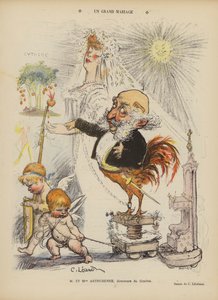 Et fantastisk ægteskab. Illustration til Le Rire af Charles Leandre