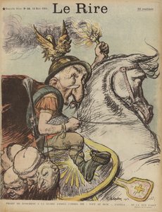 Karikatur af den franske premierminister Emile Combes som Attila Hunnen. Illustration til Le Rire