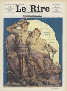 Karikatur af Henry Cheron, fransk understatssekretær for krig. Illustration til Le Rire