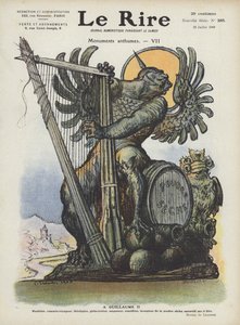 Karikatur af Kaiser Wilhelm II af Tyskland. Illustration til Le Rire