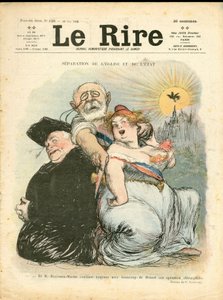 Cover af "" Latteren"", nummer 120, Satirisk i farver af Charles Leandre