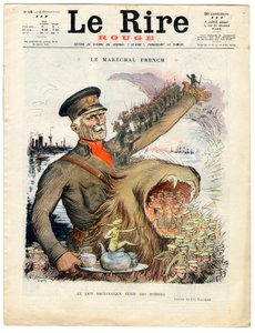 Cover af "" Den røde latter", Satirisk i farver af Charles Leandre