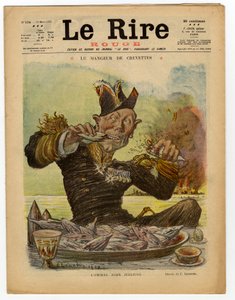 Cover af "" Den røde latter", Satirisk i farver af Charles Leandre