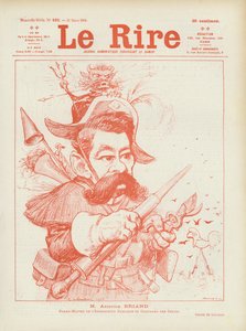 Den franske politiker Aristide Briand. Illustration til Le Rire