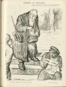 Illustration af Charles Leandre (1862-1934) i Le Rire, 31/12/21 - Teori og praksis - Nobelpris - Lenine, Frankrig Anatole af Charles Leandre