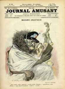 Illustration af Charles Leandre (1862-1934) til forsiden af Le Journal Fun af Charles Leandre