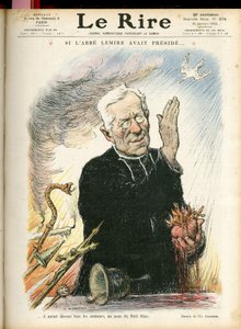 Illustration af Charles Leandre (1862-1934) til forsiden af Le Rire, 31/01/14 - Hvis Abbe Lemire havde præsideret... - Religion Tro - Abbe Jules Auguste Lemire (1853-1928) af Charles Leandre