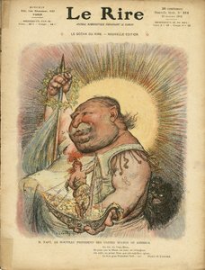 Illustration af Charles Leandre (1862-1934) til forsiden af ​​Le Rire, nr. 312, 23/01/09 - Amerikas Forenede Stater Amerikas Forenede Stater - William Howard Taft (1857-1930), præsident af Charles Leandre