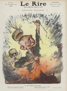 Kong Peter I af Serbien. Illustration til Le Rire