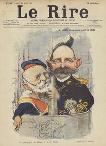 Loubet og hans fætter le Duc De Genes, Illustration for Le Rire af Charles Leandre