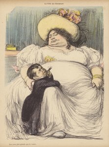 Megalomania, eller hans øjne var større end hans mave (farve litho) af Charles Leandre