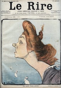 Portræt af sangerinden Yvette Guilbert (1865-1944) - Tegneserie af Charles Leandre (1862-1934) i "" Le Rire"" af 29. januar af Charles Leandre