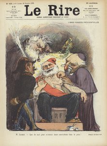 Frankrigs præsident Loubet bliver tatoveret. Illustration til Le Rire