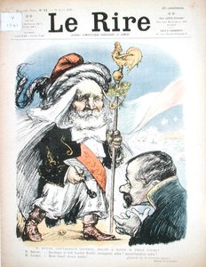 Modtagelse af præsident Emile Loubet (1838-1929) af Algeriets generalguvernør, A.J.P. Revoil, karikatur fra 