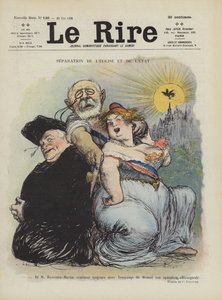 Adskillelse af kirke og stat. Illustration til Le Rire