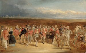 Den færdige skitse til The Golfers: A Grand Match spillet på St. Andrews Links af Sir David Baird, Bt. og Sir Ralph Anstruther, Bt. af Balcaskie, mod Major Playfair og John Campbell, Esq., af Glensaddell, i 1850 af Charles Lees