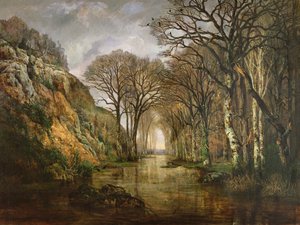 The Erdre, Vinter, 1857 af Charles Leroux
