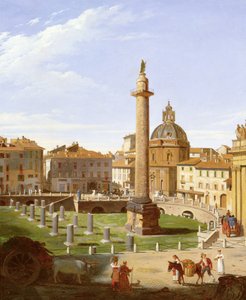 Udsigt over Trajans Forum, Rom, 1821