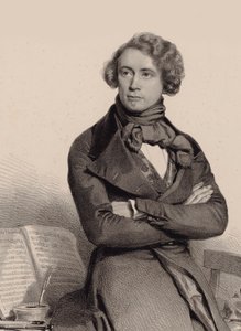 Portræt af cellisten og komponisten Adrien-François Servais 1807-1866, 1838. af Charles Louis Baugniet