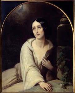 Gaetano Donizettis favorit Illustration til operaen "" La favorite"" (La favorita). Maleri af Charles Louis Bazin (1802-1859) 1840 Paris, Operamuseets bibliotek af Charles Louis Bazin