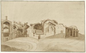 Udsigt over Diocletians bade i Rom af Charles Louis Clerisseau