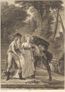 Kysset vendte tilbage: Kysset vendte tilbage af Charles Louis Lingée after Jacques Louis François Touzé