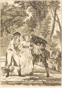 Kysset vendte tilbage: Kysset vendte tilbage af Charles Louis Lingée after Jacques Louis François Touzé