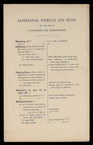 Algebraiske formler og regler for brug af kandidater til svar, Oxford University Press af Charles Lutwidge Dodgson
