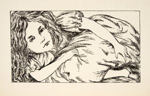 Alice i White Rabbits House, illustration fra Alices Adventures Under Ground, pub. 1886 (faksimile) af Charles Lutwidge Dodgson