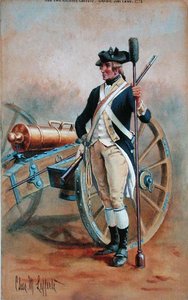 Gunner, New York Artillery (akvarel på papir) af Charles MacKubin Lefferts